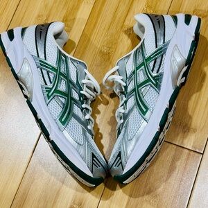 Asics Silver and Green Mesh Running Shoes